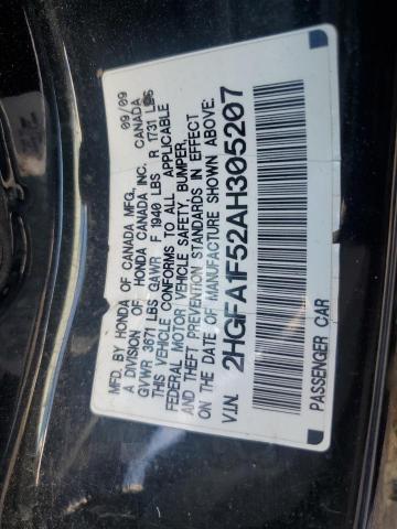 2HGFA1F52AH305207 - 2010 HONDA CIVIC LX BLACK photo 12