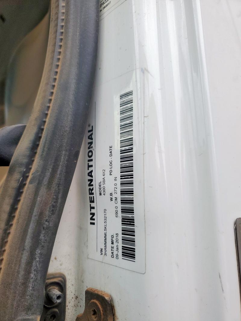 3HAMMMML5KL532170 - 2019 INTERNATIONAL 4000 4300 WHITE photo 24