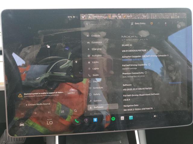 5YJ3E1EA3LF657838 - 2020 TESLA MODEL 3 Մոխրագույն լուսանկար 9