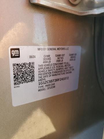 1G1ZC5ST3RF241072 - 2024 CHEVROLET MALIBU LS GOLD photo 12