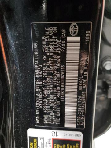 4T1BK1EB6DU076285 - 2013 TOYOTA AVALON BASE 黑色 照片 12