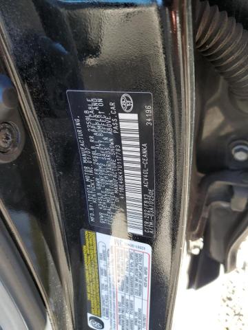 4T1BE46K47U117783 - 2007 TOYOTA CAMRY CE BLACK photo 12