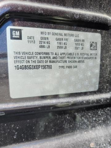 1G4GB5G3XEF156780 - 2014 BUIC LACROSSE PURPLE photo 12