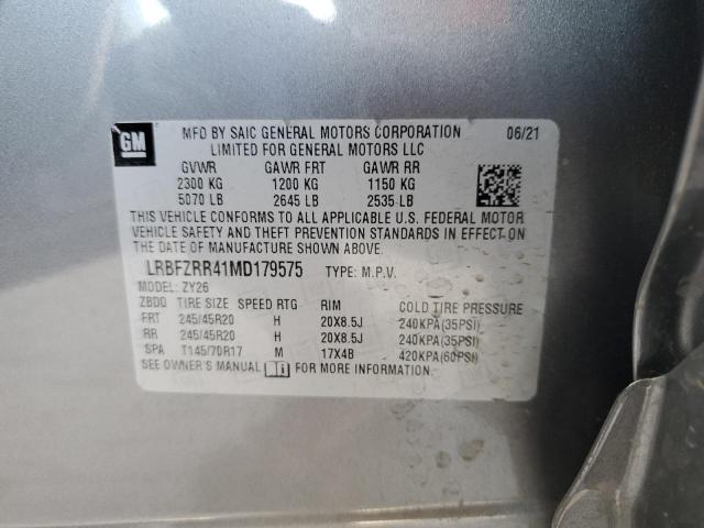 LRBFZRR41MD179575 - 2021 BUICK ENVISION AVENIR Մոխրագույն լուսանկար 13