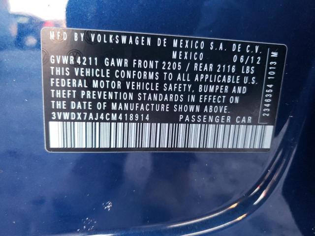 3VWDX7AJ4CM418914 - 2012 VOLKSWAGEN JETTA SE BLUE photo 23
