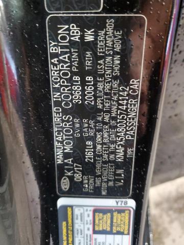KNAFX5A80J5744142 - 2018 KIA FORTE EX BLACK photo 12