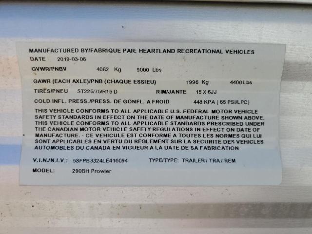 5SFPB3324LE416094 - 2020 HEARTLAND PROWLER 双色 照片 10
