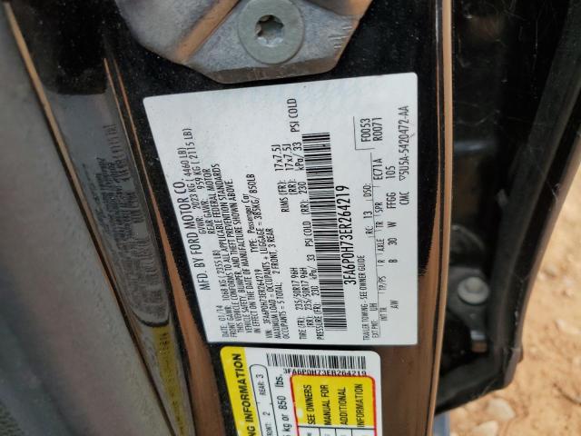 3FA6P0H73ER264219 - 2014 FORD FUSION SE 黑色 照片 12