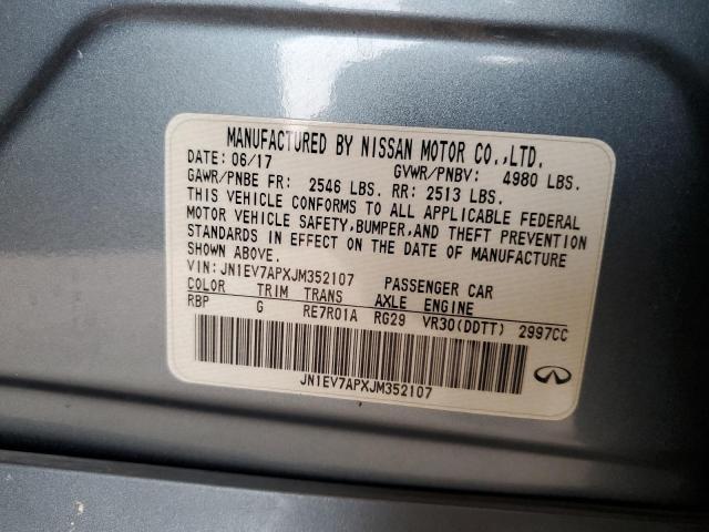 JN1EV7APXJM352107 - 2018 INFINITI Q50 LUXE Сірий фото 13