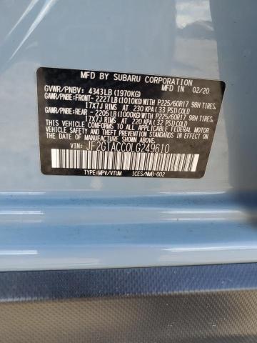 JF2GTACC0LG249610 - 2020 SUBARU CROSSTREK PREMIUM BLUE photo 13