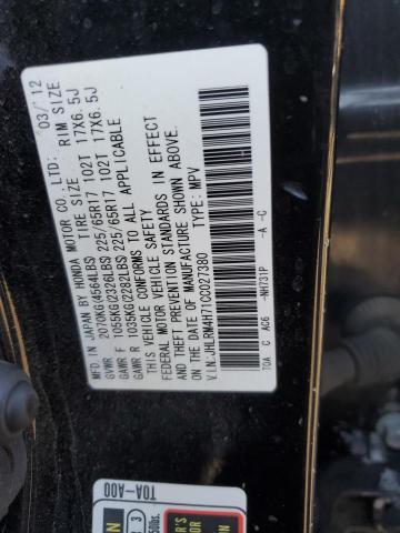 JHLRM4H71CC027380 - 2012 HONDA CR-V EXL BLACK photo 13