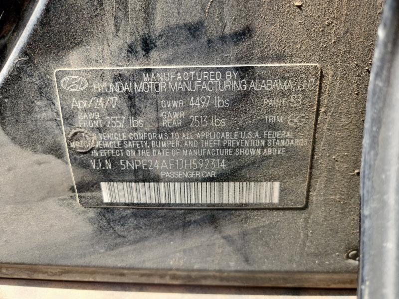 5NPE24AF1JH592314 - 2018 HYUNDAI SONATA SE შავი ფოტო 12