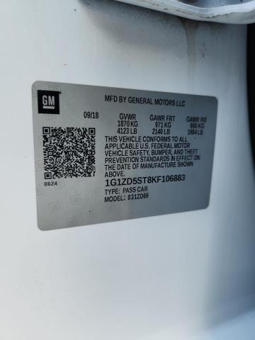 1G1ZD5ST8KF106883 - 2019 CHEVROLET MALIBU LT Weiß Foto 12