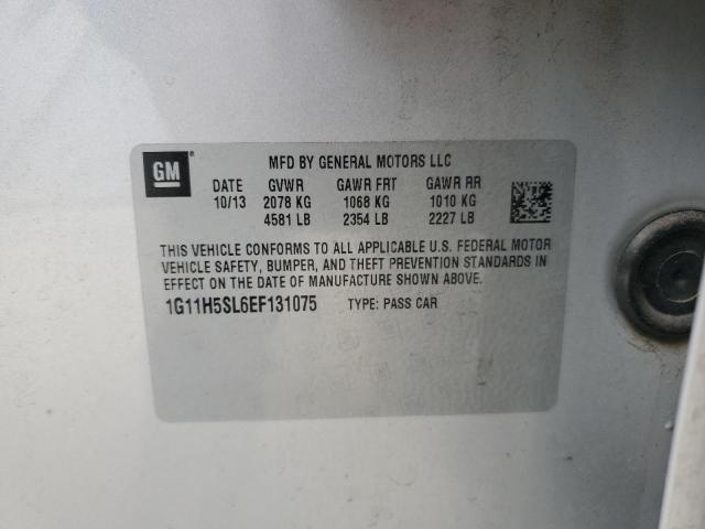 1G11H5SL6EF131075 - 2014 CHEVROLET MALIBU LTZ ვერცხლისფერი ფოტო 12