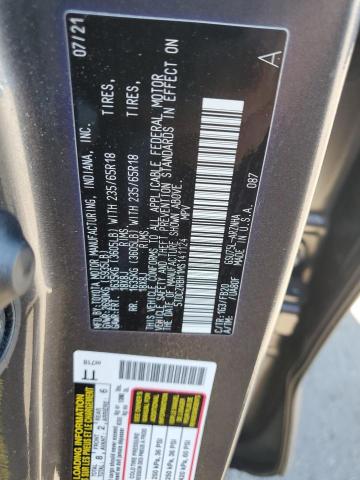 5TDCZRBH1MS141124 - 2021 TOYOTA HIGHLANDER L GRAY photo 13