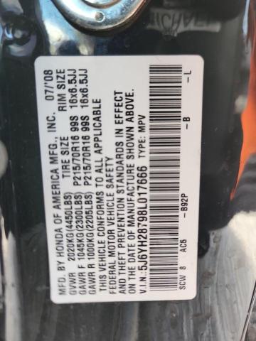 5J6YH28798L017666 - 2008 HONDA ELEMENT EX BLACK photo 14