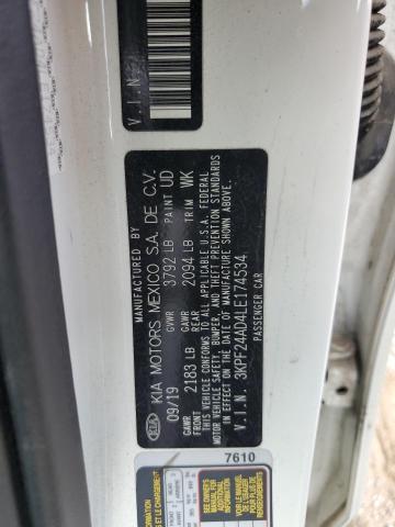 3KPF24AD4LE174534 - 2020 KIA FORTE FE 白色 照片 12