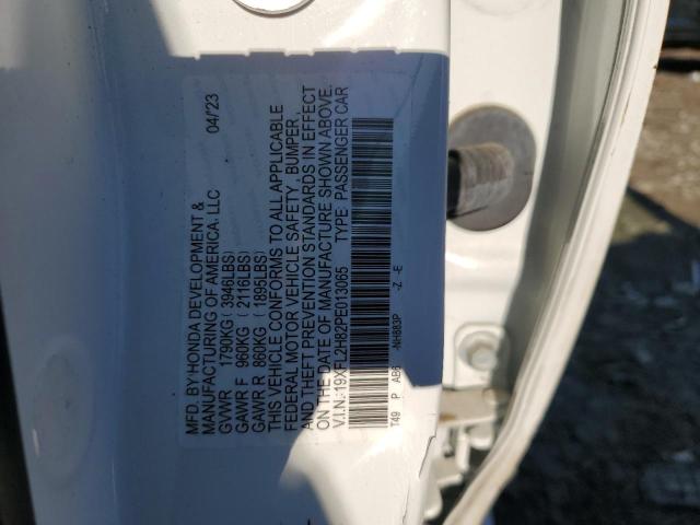19XFL2H82PE013065 - 2023 HONDA CIVIC SPORT WHITE photo 12