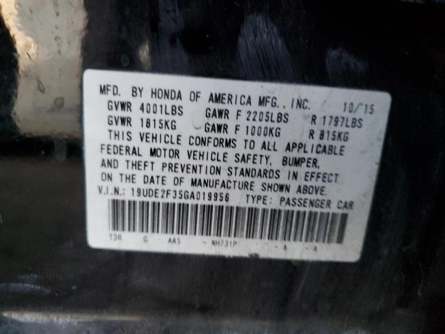 19UDE2F35GA019956 - 2016 ACURA ILX BASE WATCH PLUS BLACK photo 13