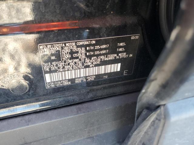 JTMH1RFV8LD057504 - 2020 TOYOTA RAV4 LE BLACK photo 12