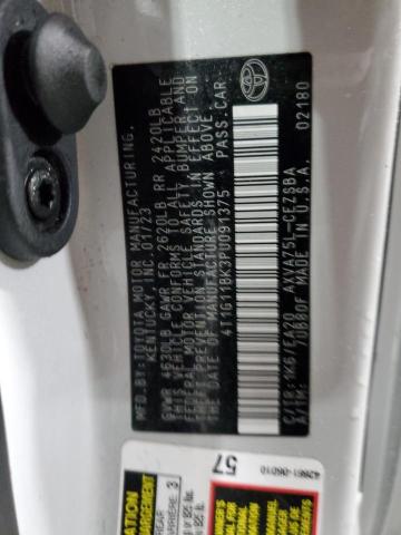 4T1G11BK3PU091375 - 2023 TOYOTA CAMRY SE NIGHT SHADE WHITE photo 12