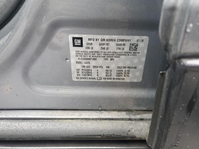 KL4CJASB6KB719687 - 2019 BUICK ENCORE PREFERRED Gri fotoğraf 13