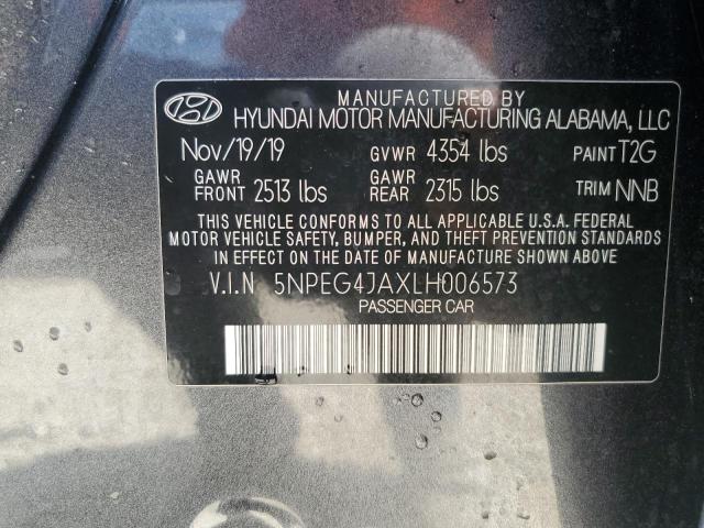 5NPEG4JAXLH006573 - 2020 HYUNDAI SONATA SE GRAY photo 13