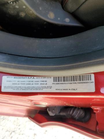 ZAM57RSA7G1171520 - 2016 MASERATI GHIBLI S BURGUNDY photo 13