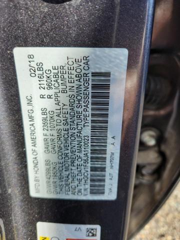 1HGCV1F56JA110023 - 2018 HONDA ACCORD EXL GRAY photo 13