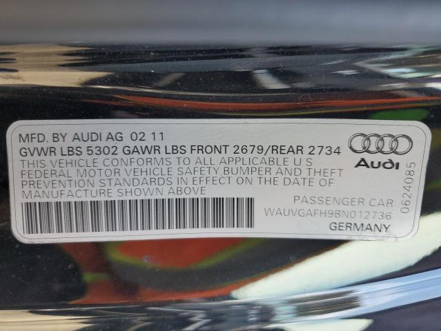 WAUVGAFH9BN012736 - 2011 AUDI S5 PRESTIGE 黑色 照片 12