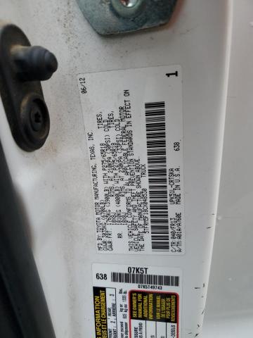 5TFRM5F18CX048530 - 2012 TOYOTA TUNDRA DOUBLE CAB SR5 WHITE photo 12