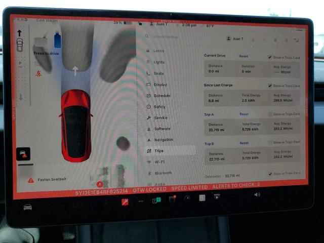 5YJ3E1EB4RF825214 - 2024 TESLA MODEL 3 წითელი ფოტო 9