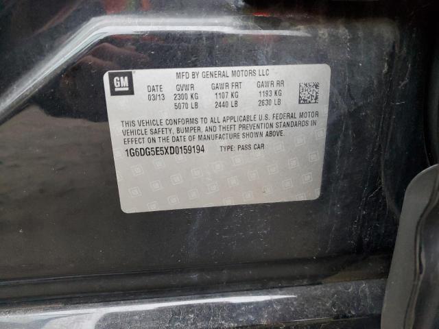 1G6DG5E5XD0159194 - 2013 CADILLAC CTS LUXURY COLLECTION შავი ფოტო 12