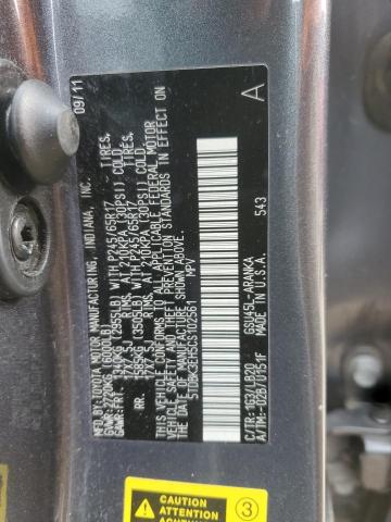 5TDBK3EH5CS102561 - 2012 TOYOTA HIGHLANDER BASE Серый фото 12