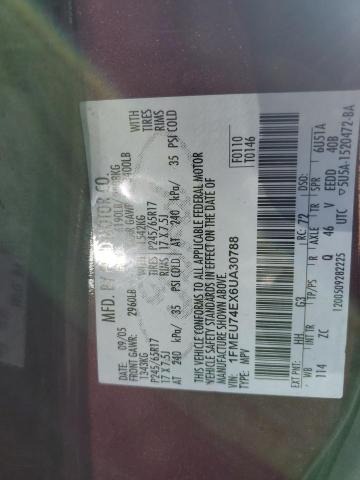 1FMEU74EX6UA30788 - 2006 FORD EXPLORER EDDIE BAUER برغندي صورة 13