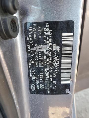 KMHCT5AE6GU237621 - 2016 HYUNDAI ACCENT SE GRAY photo 13