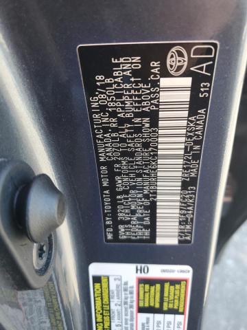 2T1BURHE6KC170003 - 2019 TOYOTA COROLLA L Mavi foto 12