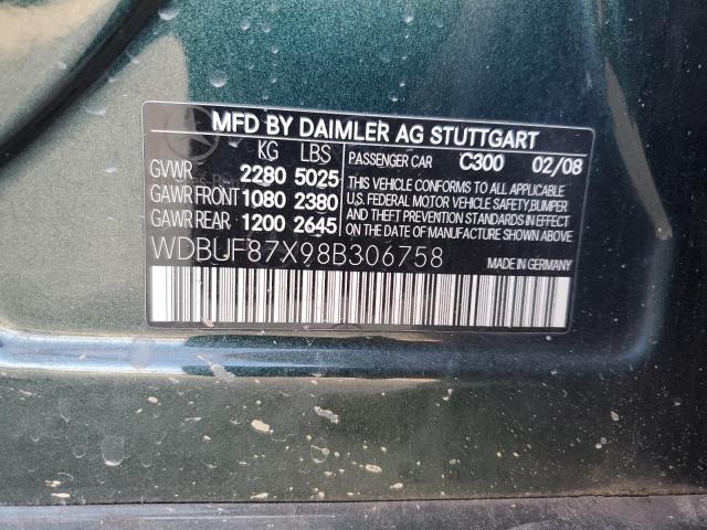 WDBUF87X98B306758 - 2008 MERCEDES-BENZ E 350 4MATIC GREEN photo 12
