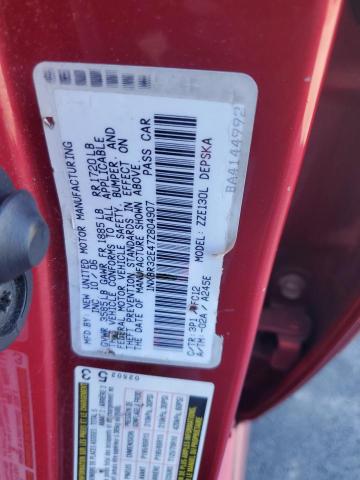 1NXBR32E47Z804907 - 2007 TOYOTA COROLLA CE Qırmızı foto 12