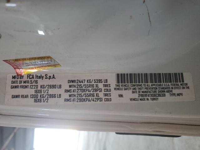 ZFBERFATXG6C86301 - 2016 RAM PROMASTER WHITE photo 13