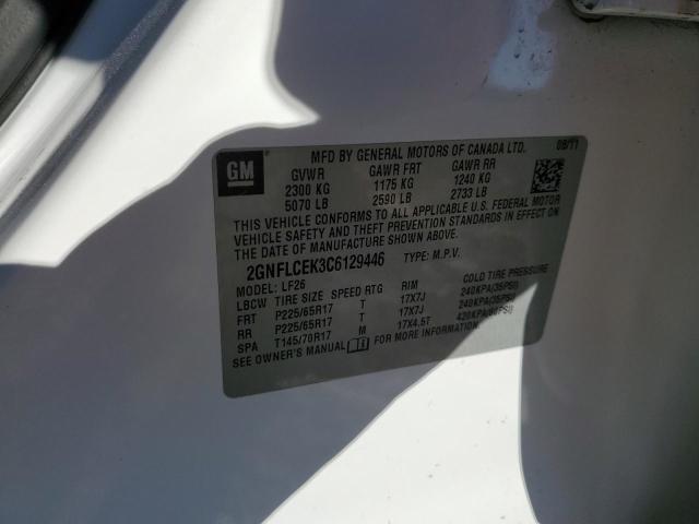 2GNFLCEK3C6129446 - 2012 CHEVROLET EQUINOX LS WHITE photo 13