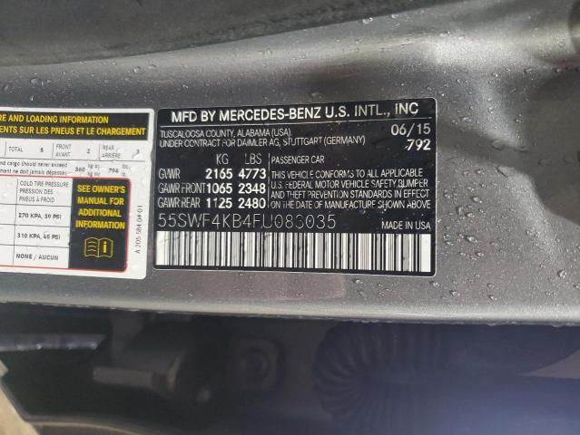 55SWF4KB4FU083035 - 2015 MERCEDES-BENZ C 300 4MATIC SILVER photo 12
