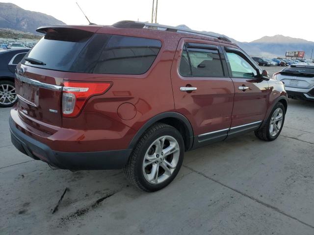 1FM5K8F86EGB61586 - 2014 FORD EXPLORER LIMITED BURGUNDY photo 3