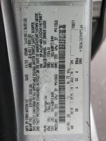 3FADP4BJ3DM167987 - 2013 FORD FIESTA SE ვერცხლისფერი ფოტო 12