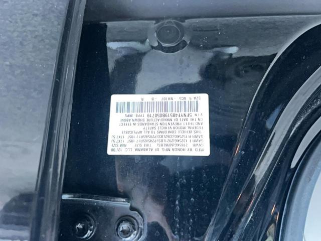5FNYF48519B050719 - 2009 HONDA PILOT EXL BLACK photo 10