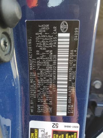 4T1F11AKXRU218638 - 2024 TOYOTA CAMRY XLE ლურჯი ფოტო 13