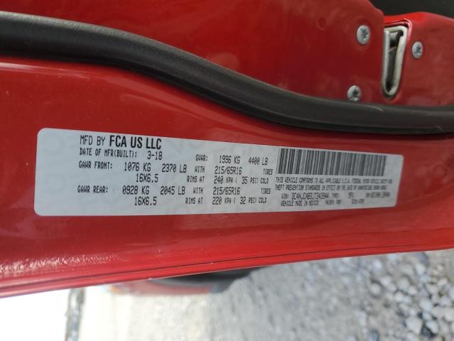 3C4NJCAB3JT343944 - 2018 JEEP COMPASS SPORT წითელი ფოტო 13