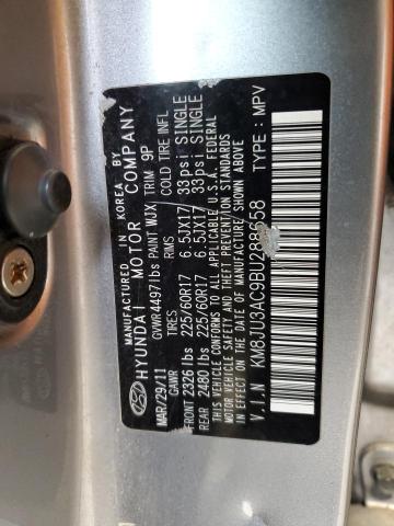 KM8JU3AC9BU288658 - 2011 HYUNDAI TUCSON GLS GRAY photo 14