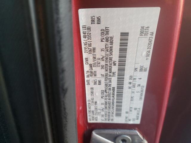 1FMCU9G96HUA90488 - 2017 FORD ESCAPE SE 红色 照片 13