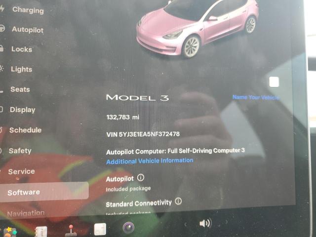5YJ3E1EA5NF372478 - 2022 TESLA MODEL 3 Սպիտակ լուսանկար 9